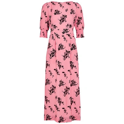 Shop Baum Und Pferdgarten Aiden Pink Floral-print Midi Dress