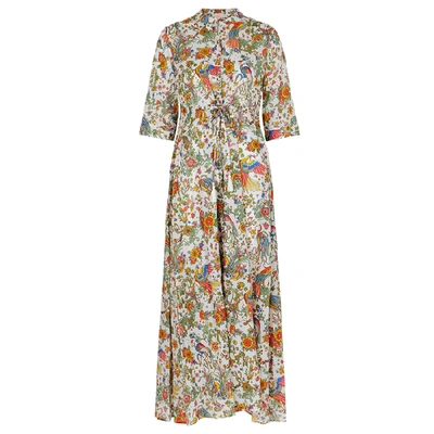 Shop Tory Burch Floral-print Cotton Maxi Dress In Multicoloured