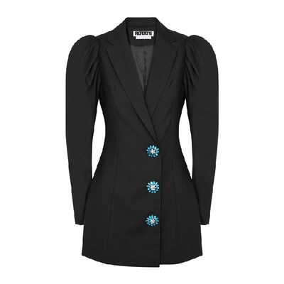 Shop Rotate Birger Christensen Carol Crystal-embellished Twill Blazer Dress In Black