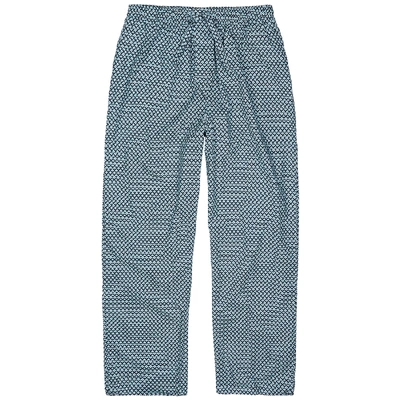 Shop Derek Rose Ledbury Geometric-print Cotton Pyjama Trousers In Blue