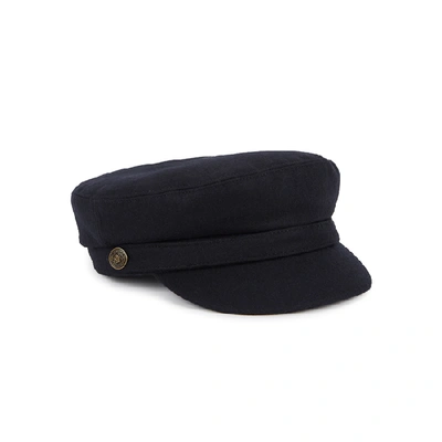 Shop Christys' London Bretton Light Grey Wool Cap In Navy