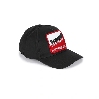 Shop Dsquared2 Black Logo-appliquéd Twill Cap
