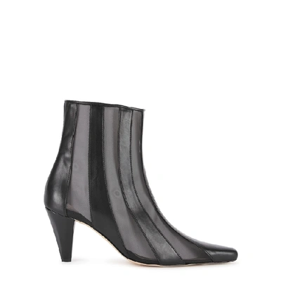 Shop Kalda Lio 75 Striped Leather Ankle Boots In Black