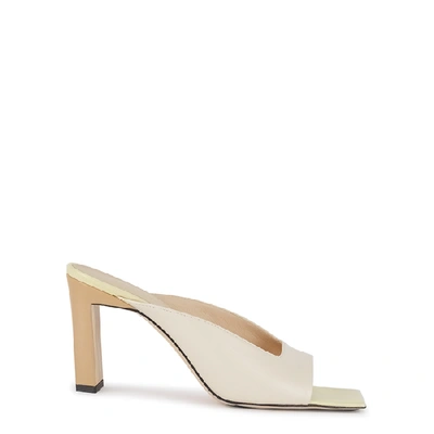 Shop Wandler Isa 85 Off-white Leather Sandals In Off White