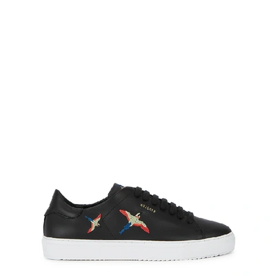 Shop Axel Arigato Clean 90 Black Embroidered Leather Sneakers