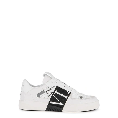Shop Valentino Garavani Vl7n Panelled Leather Sneakers In White And Black
