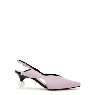 Shop Yuul Yie Doreen 75 Lilac Slingback Leather Pumps