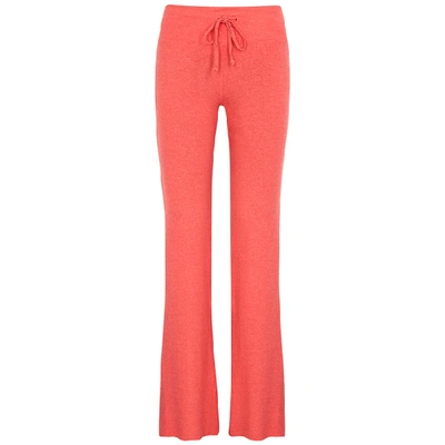 Shop Wildfox Tennis Club Coral Brushed-jersey Sweatpants In Pink