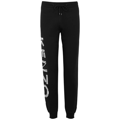 Shop Kenzo Black Logo Cotton Sweatpants