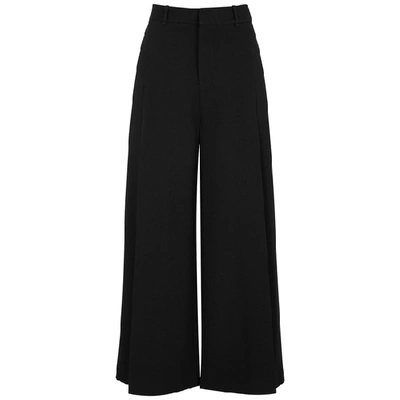 Shop Roland Mouret Liberty White Wide-leg Trousers In Black