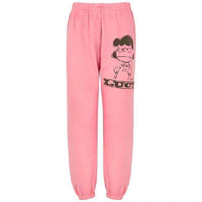Shop Marc Jacobs X Peanuts Lucy Cotton-jersey Sweatpants In Pink