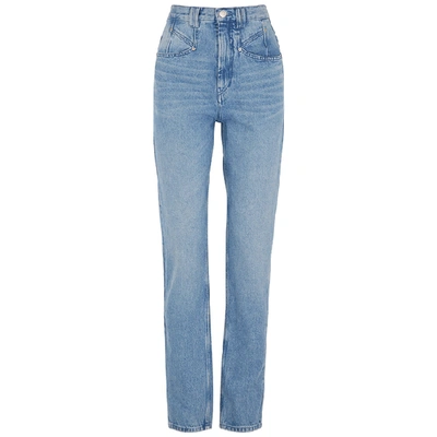 Shop Isabel Marant Dominic Blue Straight-leg Jeans