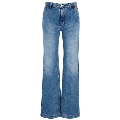 Shop Loewe Blue Flared-leg Jeans In Denim