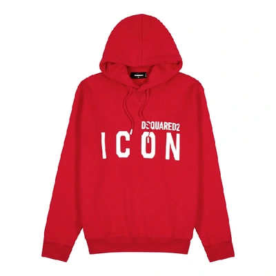 Shop Dsquared2 Red Logo-print Cotton Sweatshirt