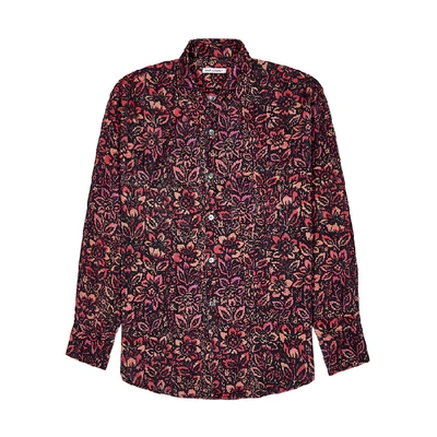 Shop Our Legacy Coco 70's Floral-print Corduroy Shirt In Red