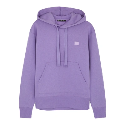 Shop Acne Studios Ferris Face Lilac Cotton Sweatshirt