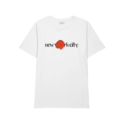 Shop Saturdays Surf Nyc White Printed Cotton T-shirt