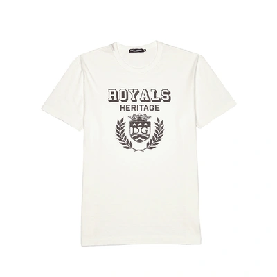 Shop Dolce & Gabbana White Printed Cotton T-shirt