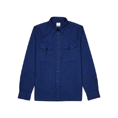 Shop Ps By Paul Smith Blue Brushed Cotton Shirt