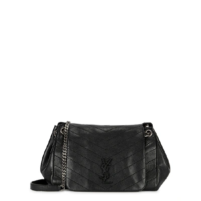 Shop Saint Laurent Nolita Medium Leather Shoulder Bag In Black