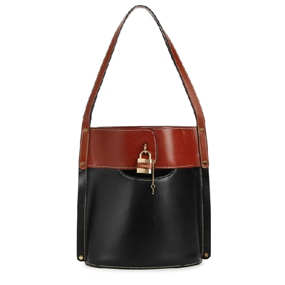 Shop Chloé Aby Black Leather Bucket Bag