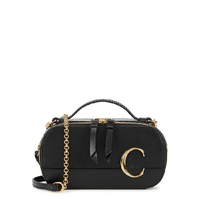Shop Chloé C Vanity Mini Leather Cross-body Bag In Black