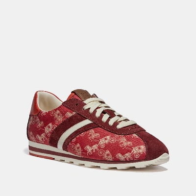 Shop Coach C170 Retro Runner With Horse And Carriage Print In Rot/racing Orange