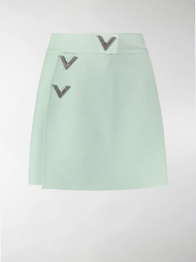Shop Valentino V Buttons Shorts In Green
