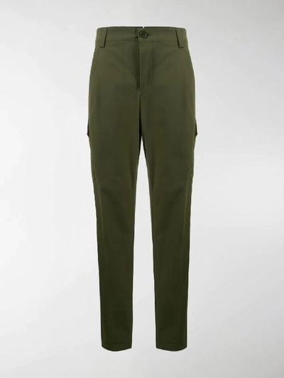 Shop Prada Cropped Darted Cargo Trousers In Green