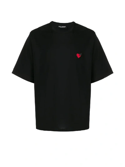 Shop Neil Barrett Lightning Bolt Heart Patch T-shirt In Black
