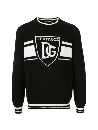 Shop Dolce & Gabbana Logo Detail Jumper In Black