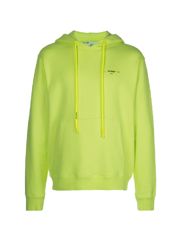 Offwhite Print Cotton Hoodie Sweatshirt In Fluo Yellow ModeSens