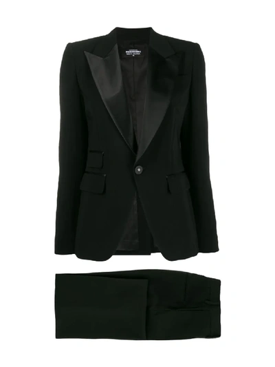 Shop Dsquared2 Satin Lapel Evening Suit In Black