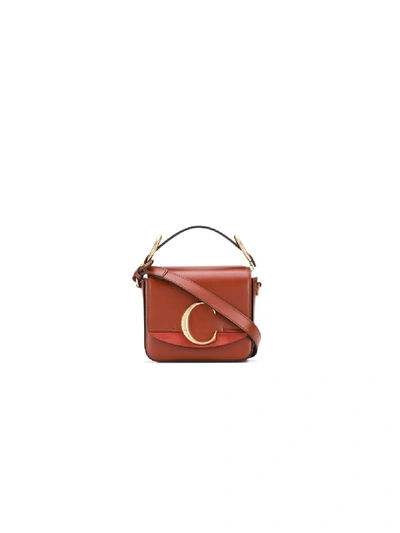 Shop Chloé C Mini Cross Body Bag In Brown