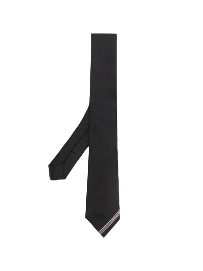 Shop Givenchy Silk Jacquard Logo Tie In Black