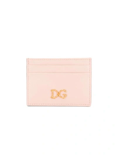 Shop Dolce & Gabbana D & G Baroque Logo Card Holder In Pink
