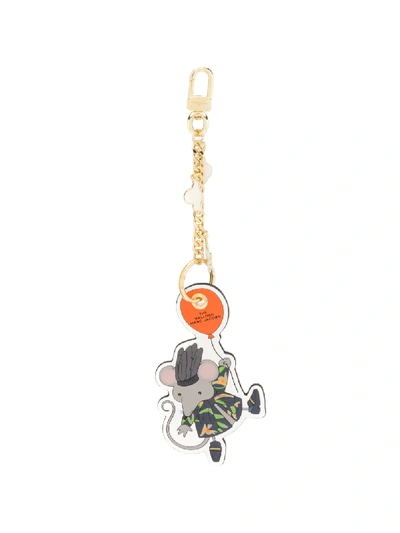 Shop Marc Jacobs Mouse Leather Keychain In White