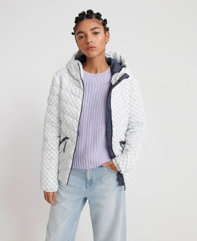 Shop Superdry Helio Fuji Hooded Jacket In White