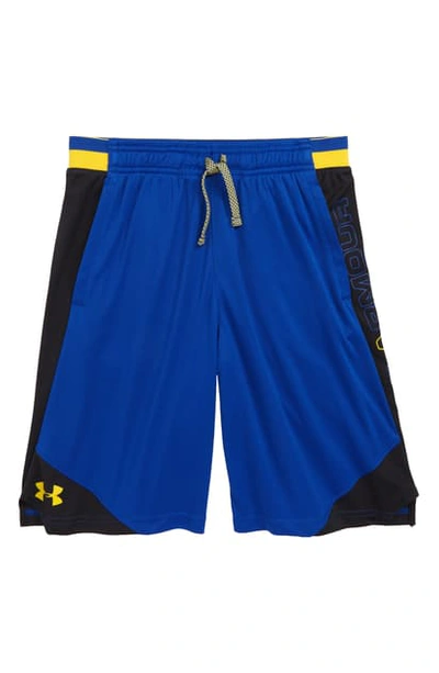 Shop Under Armour Stunt 2 Shorts In Royal/ Taxi