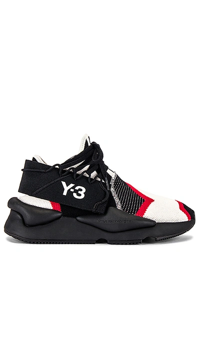 Shop Y-3 Kaiwa Knit In Off White & Black Y3 & Yohji Red Y3