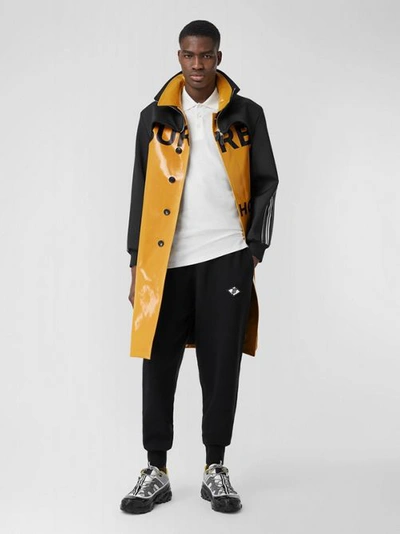 Shop Burberry Track Top Panel Horseferry Print Car Coat In Yellow