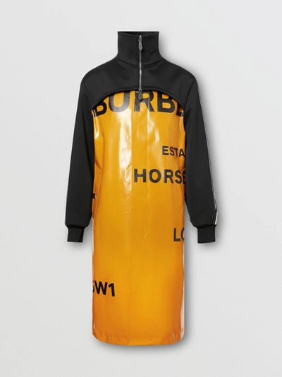 Shop Burberry Track Top Panel Horseferry Print Car Coat In Yellow