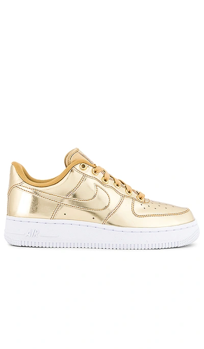 Shop Nike Air Force 1 Sneaker In Metallic Gold  Club Gold & White