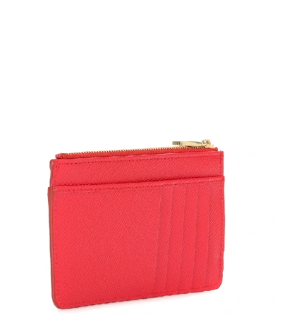 Shop Dolce & Gabbana Dg Leather Card Holder In Red