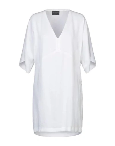 Shop Atos Lombardini Woman Short Dress White Size 4 Viscose, Polyester