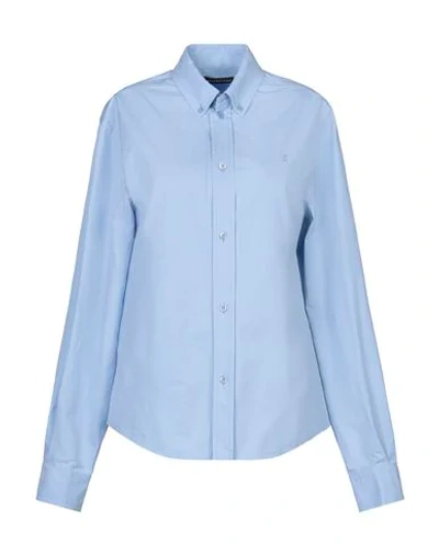 Shop Balenciaga Solid Color Shirts & Blouses In Sky Blue