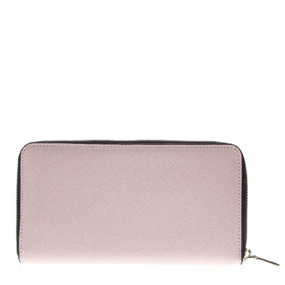 Shop Moschino Pink Faux Leather Wallet