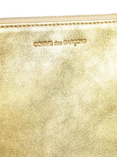 Shop Comme Des Garçons Gold Metallic Pouch In Brown