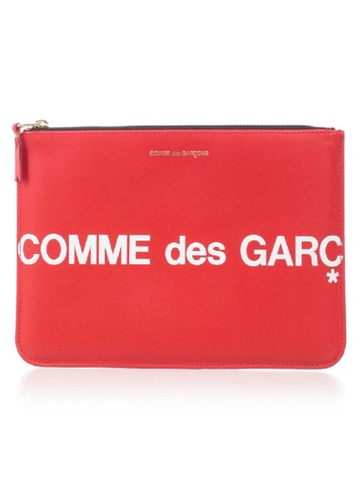 Shop Comme Des Garçons Logo Pouch In Red