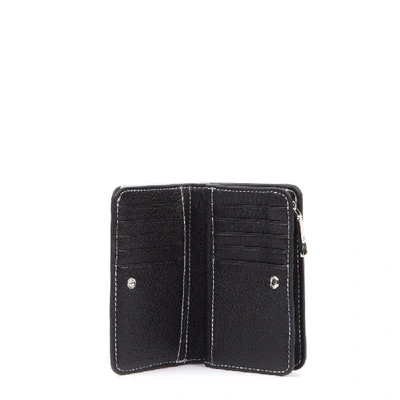 Shop Marc Jacobs Compact Black Textured Leather Wallet